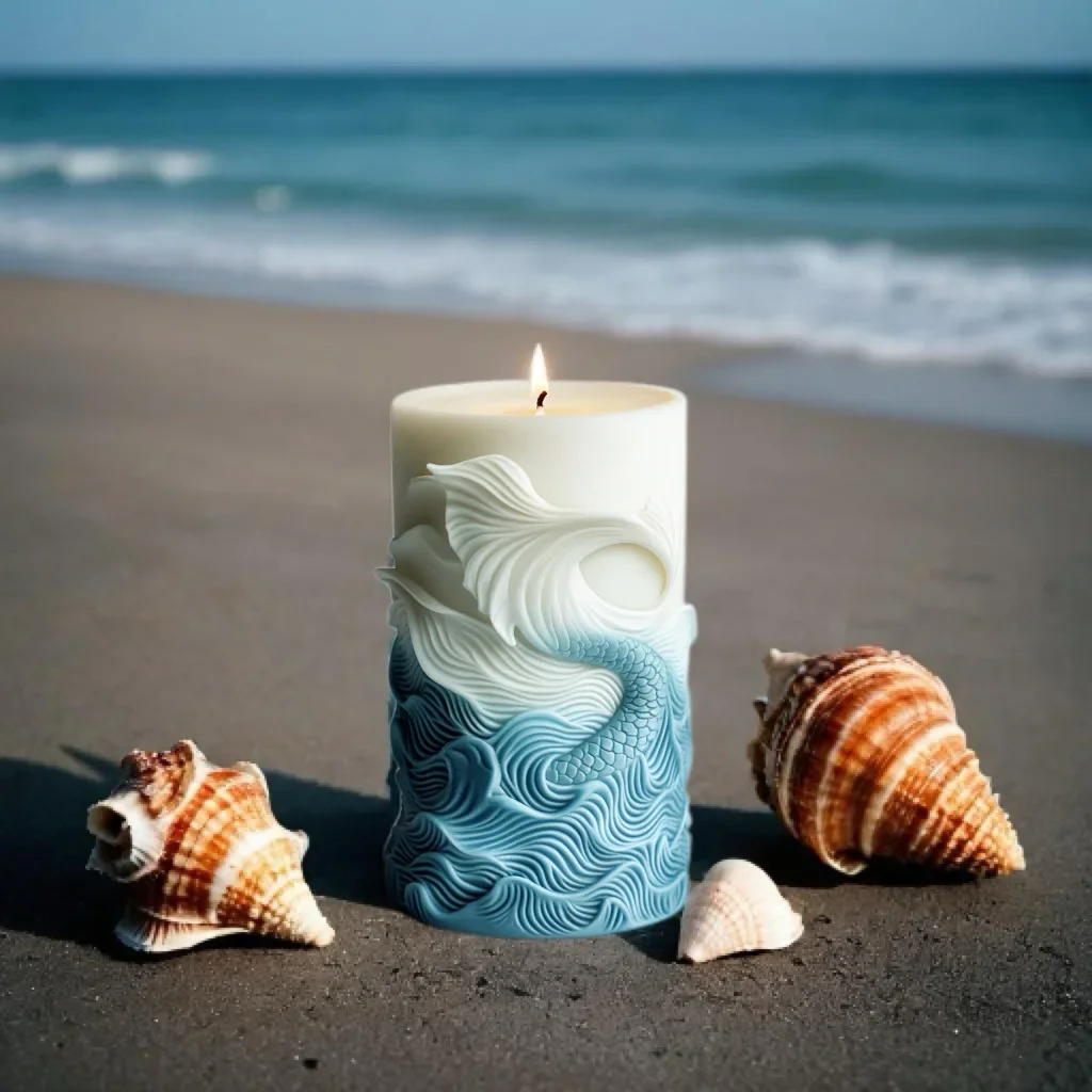 Moule à bougie cylindrique en  - Resin Ocean Wave Mold avis et prix
